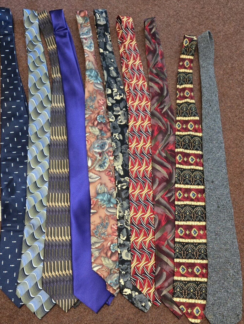 Vintage Lot Men's Ties Lot Of 10 Including J. Garcia & Mervyn's Wool Silk Poly